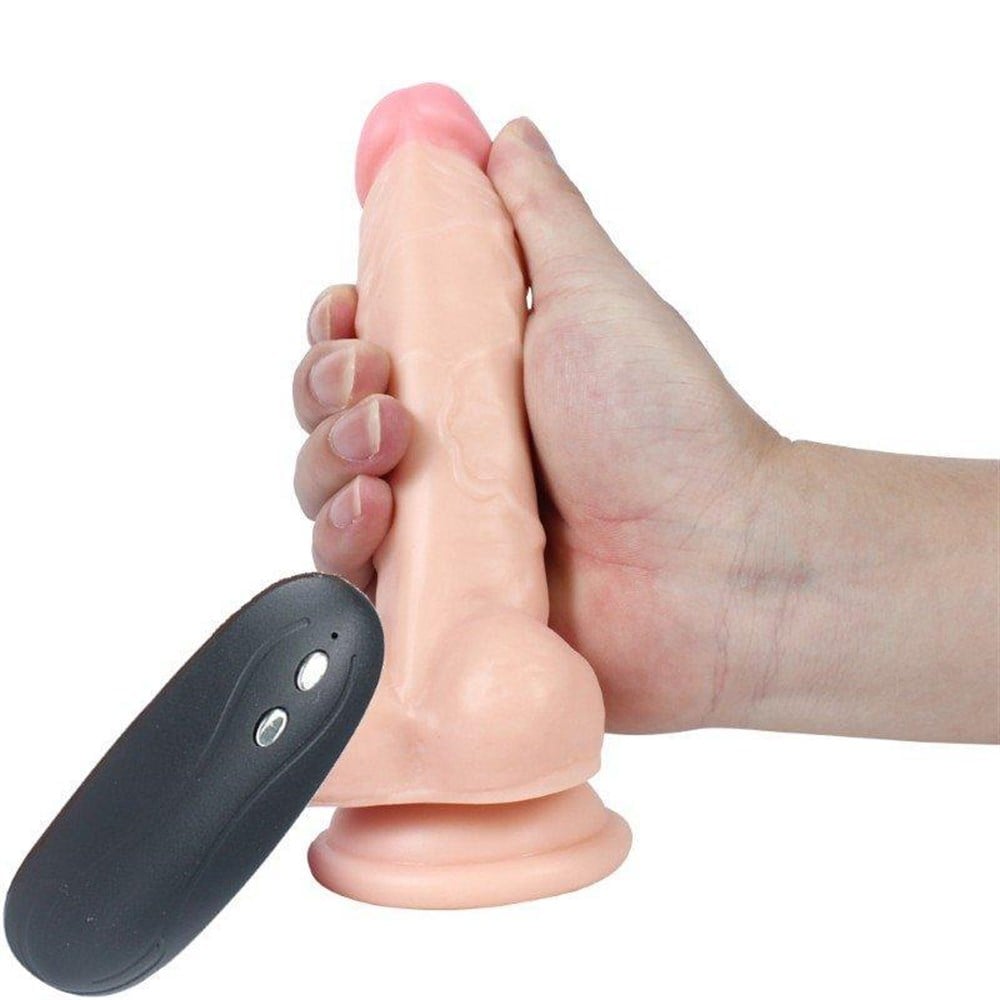 Belden Bağlamalı 10 Fonksiyonlu Titreşimli Et Dokusu Süper Realistik Penis  17CM | Dolunay Shop - Seks Shop