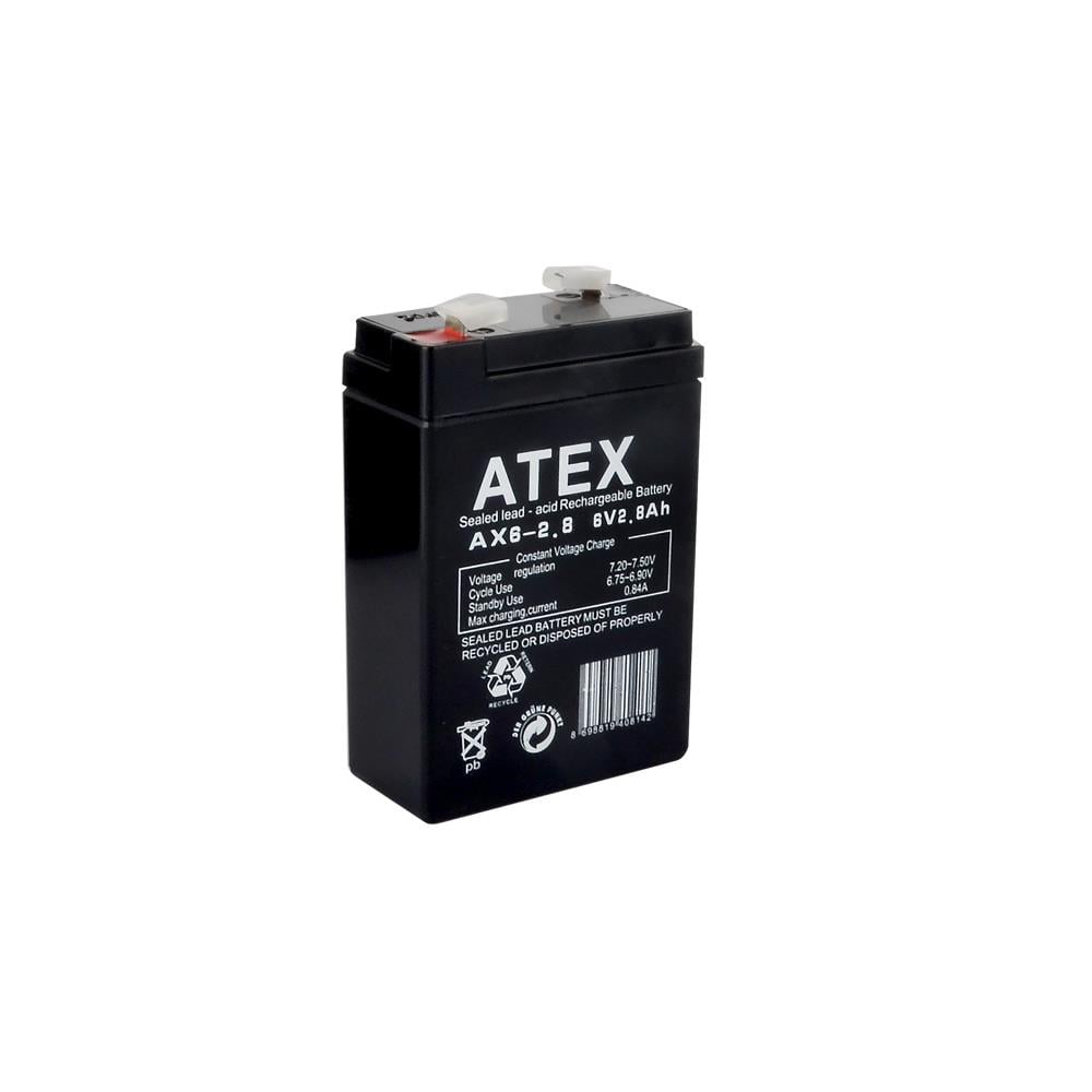 Atex AX6-2.8 6V 2.8 Ah Bakımsız Kuru Akü - Pilburada.com