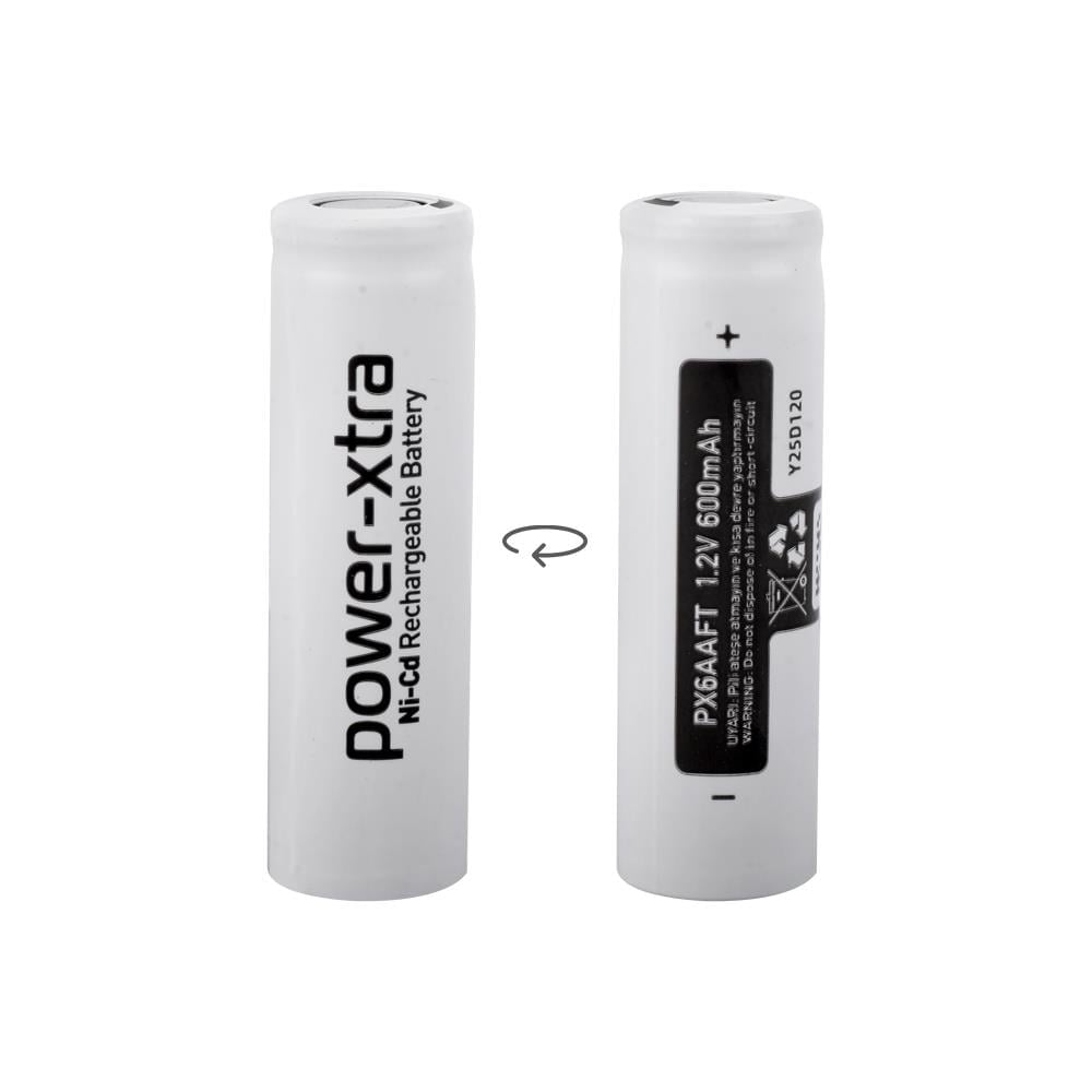 Power-Xtra 1.2V 600 mAh Ni-Cd AA Size Şarjlı (Flat) Kalem Pil