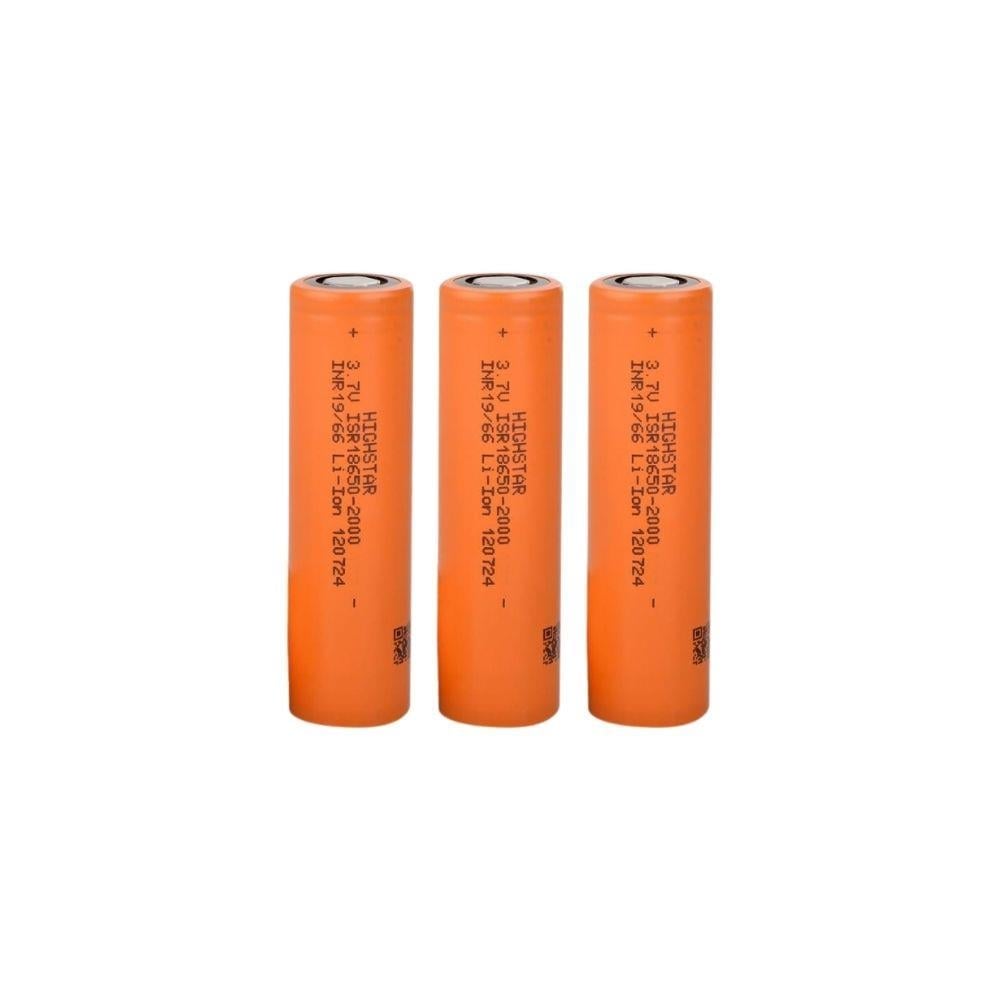 Highstar - ISR18650-2000 - 3.7V 2000 mAh Li-ion Şarjlı Pil - 30A 3 Lü Paket