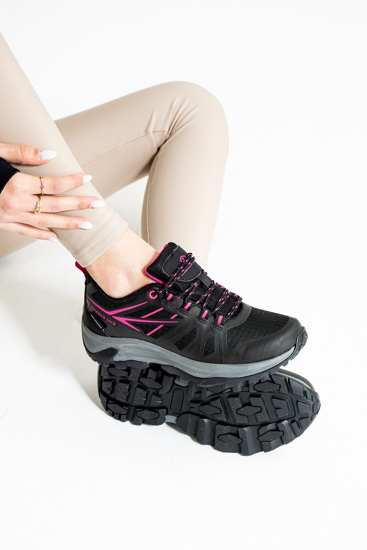 Hammer Jack Nerzul Su Geçirmez Siyah Fuşya Outdoor Kadın Ayakkabı