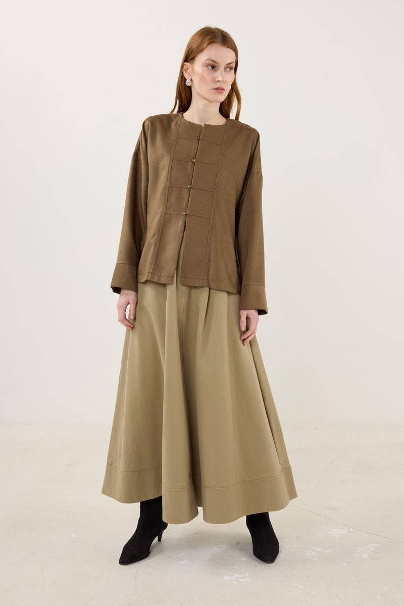İnce Süet Ceket Haki - Minik Terzi
