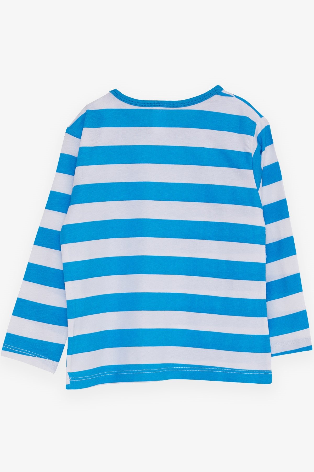 Erkek Bebek Uzun Kollu Tişört Çizgili Açık Mavi 9 Ay-1 Yaş - Baharlık Bebek  Uzun Kollular | Breeze