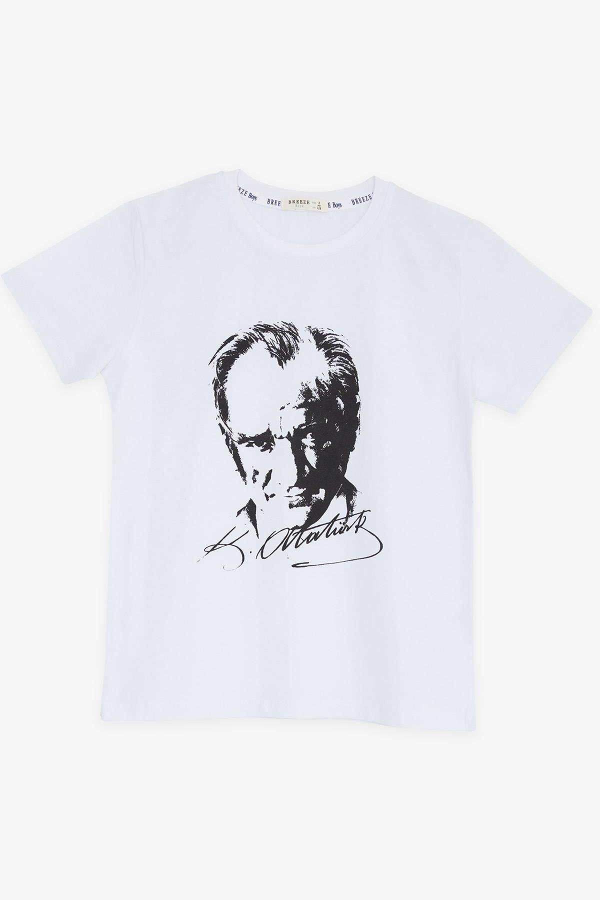 Erkek Çocuk Tişört Atatürk Baskılı Beyaz 4-14 Yaş | Breeze