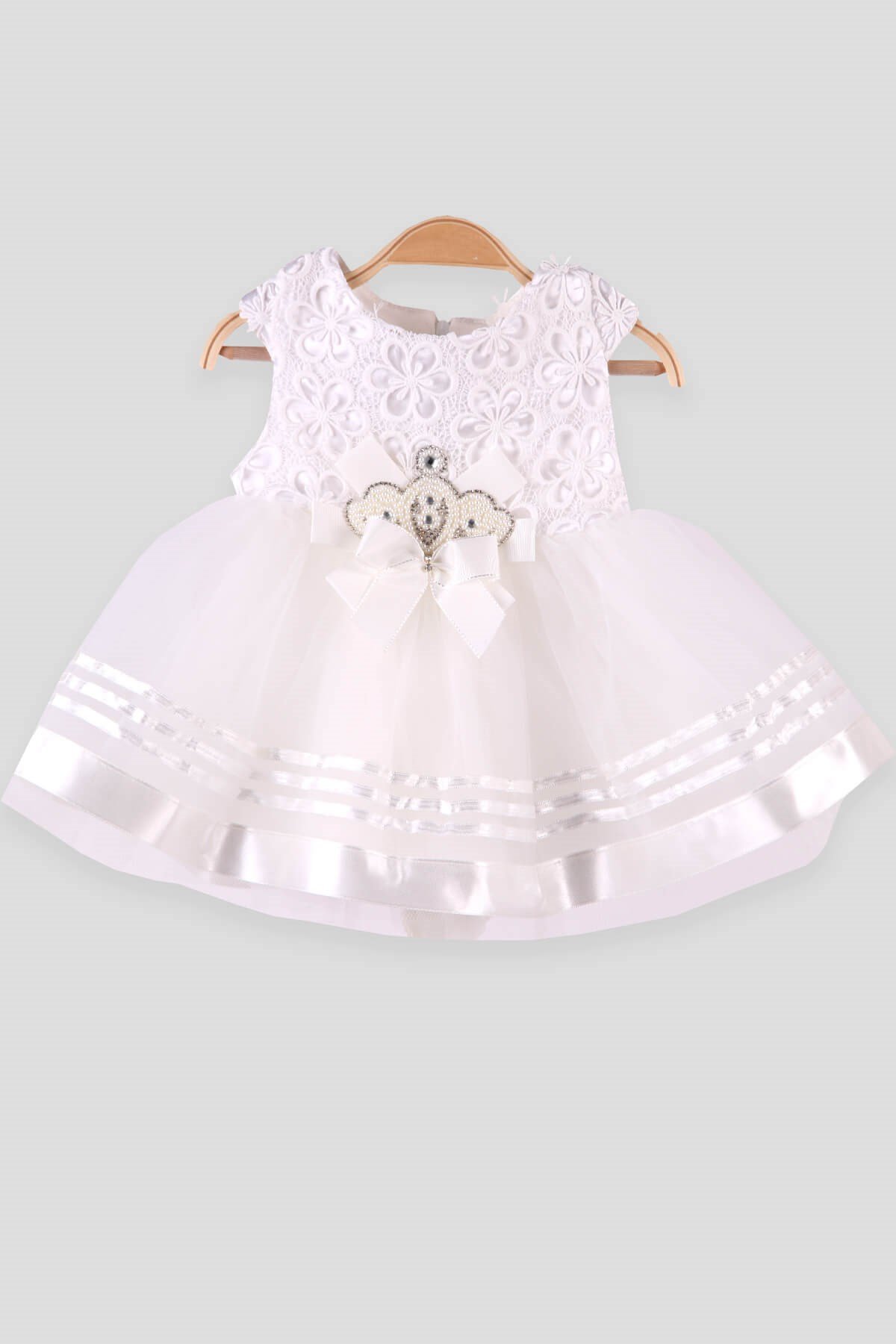 Kız Bebek Mevlüt Elbisesi Çiçekli Ekru 0-3 Ay | Breeze Bebek