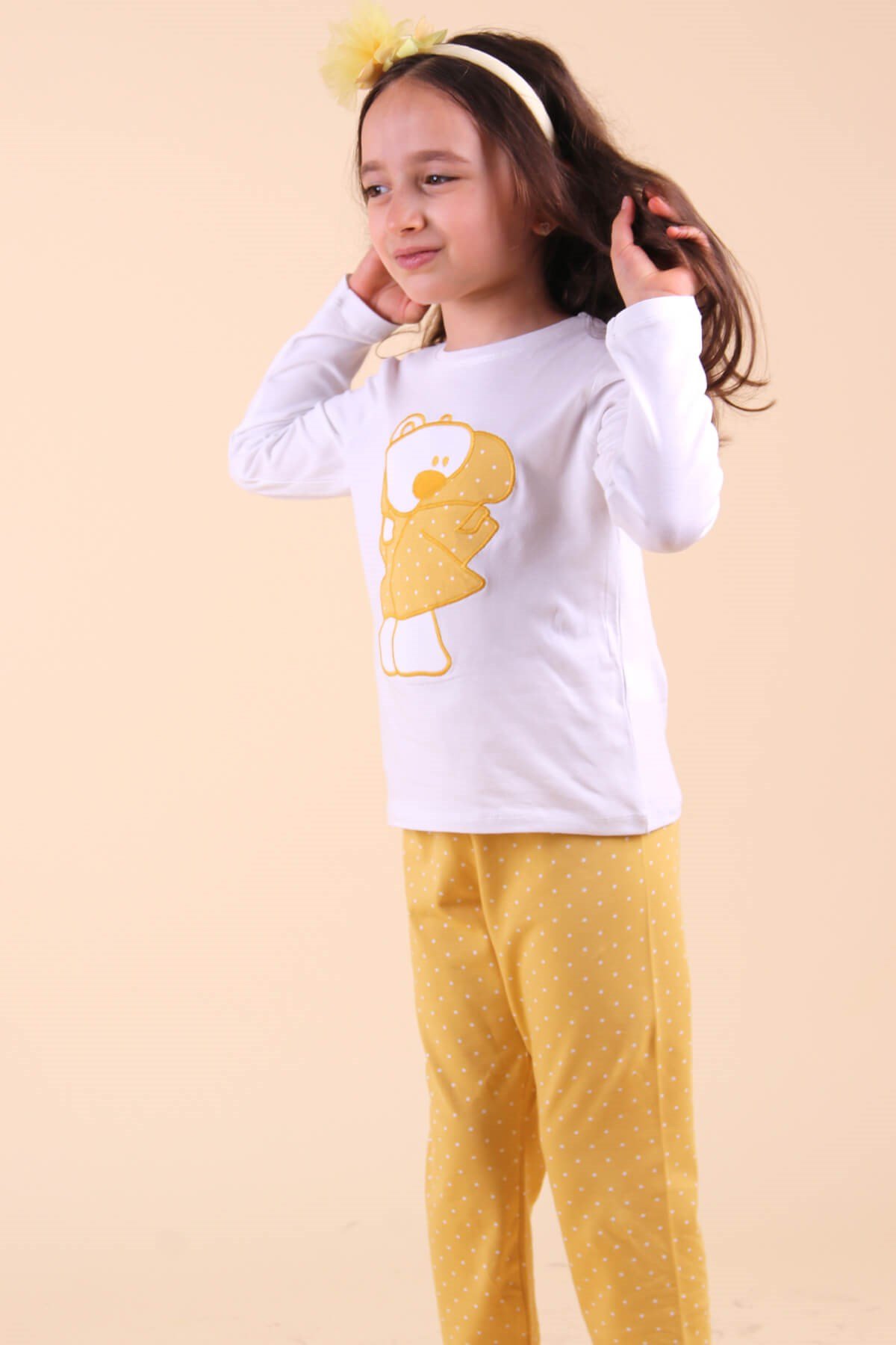 Kız Çocuk Pijama Takımı Ayıcıklı Sarı 2 Yaş - Breeze