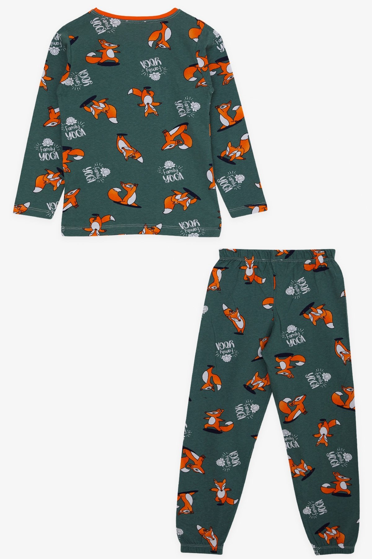 Kız Çocuk Pijama Takımı Sportif Tilkicik Yeşil 7 Yaş - Eğlenceli Kız Çocuk  Pijamaları| Breeze