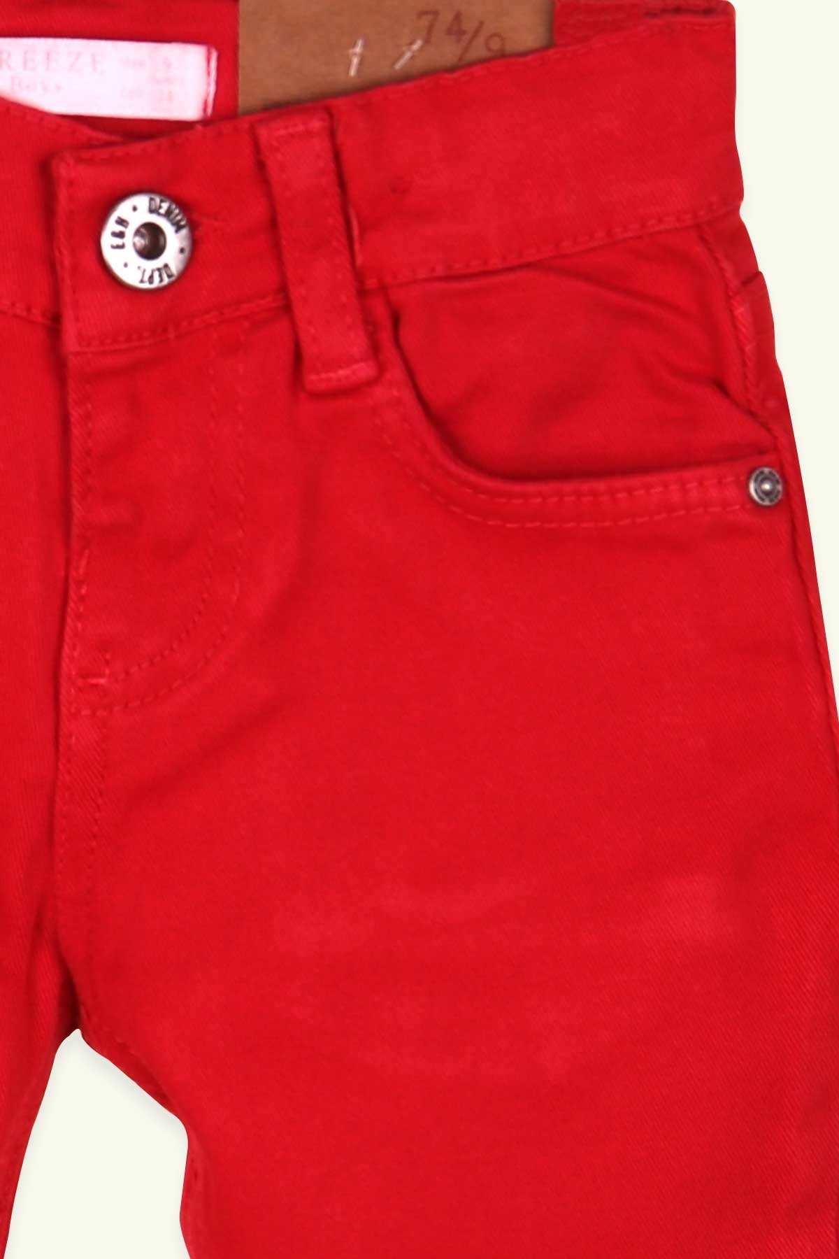 Erkek Çocuk Keten Pantolon Modeli Kırmızı 9 Ay - 6 Yaş