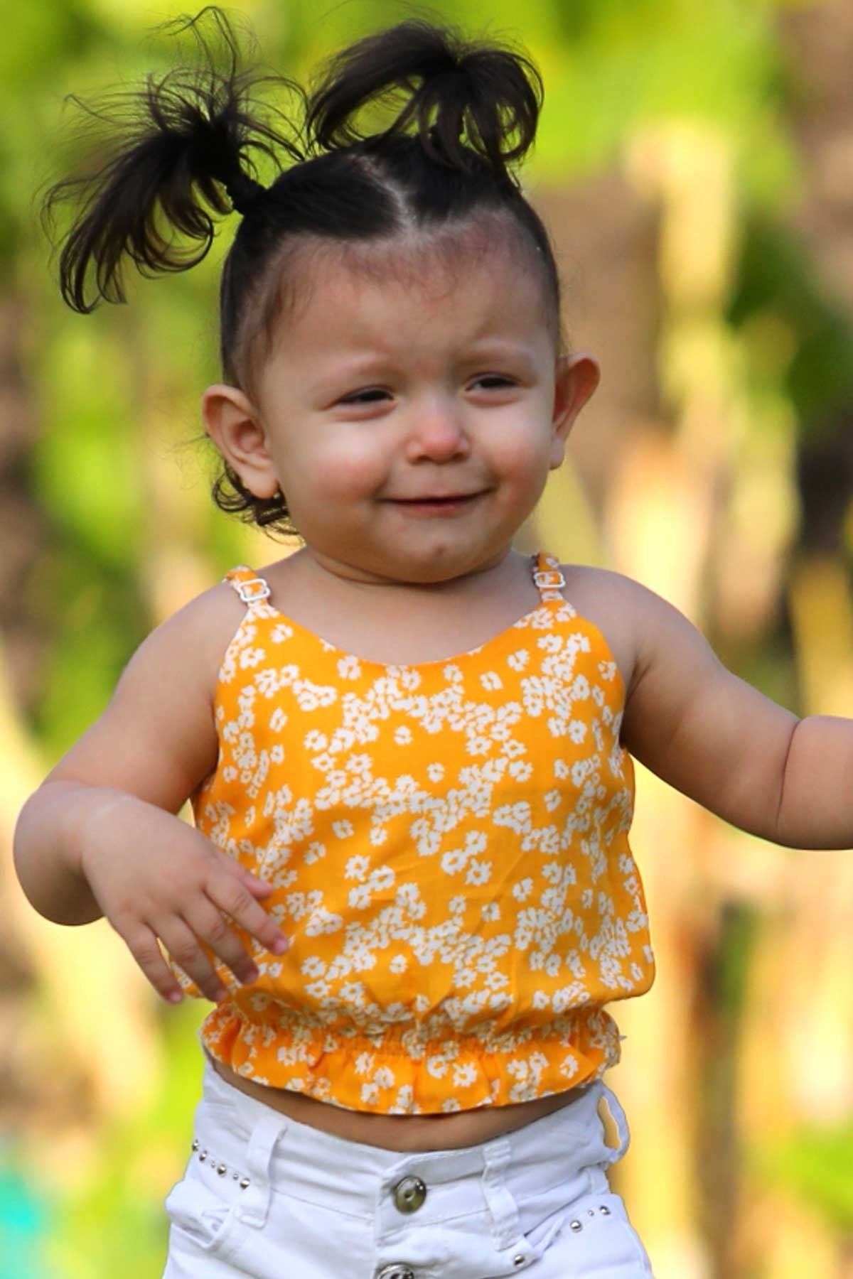 Kız Bebek Bluz Çiçek Desenli Sarı 1-2 Yaş - Hesaplı Fiyatlarla | Breeze