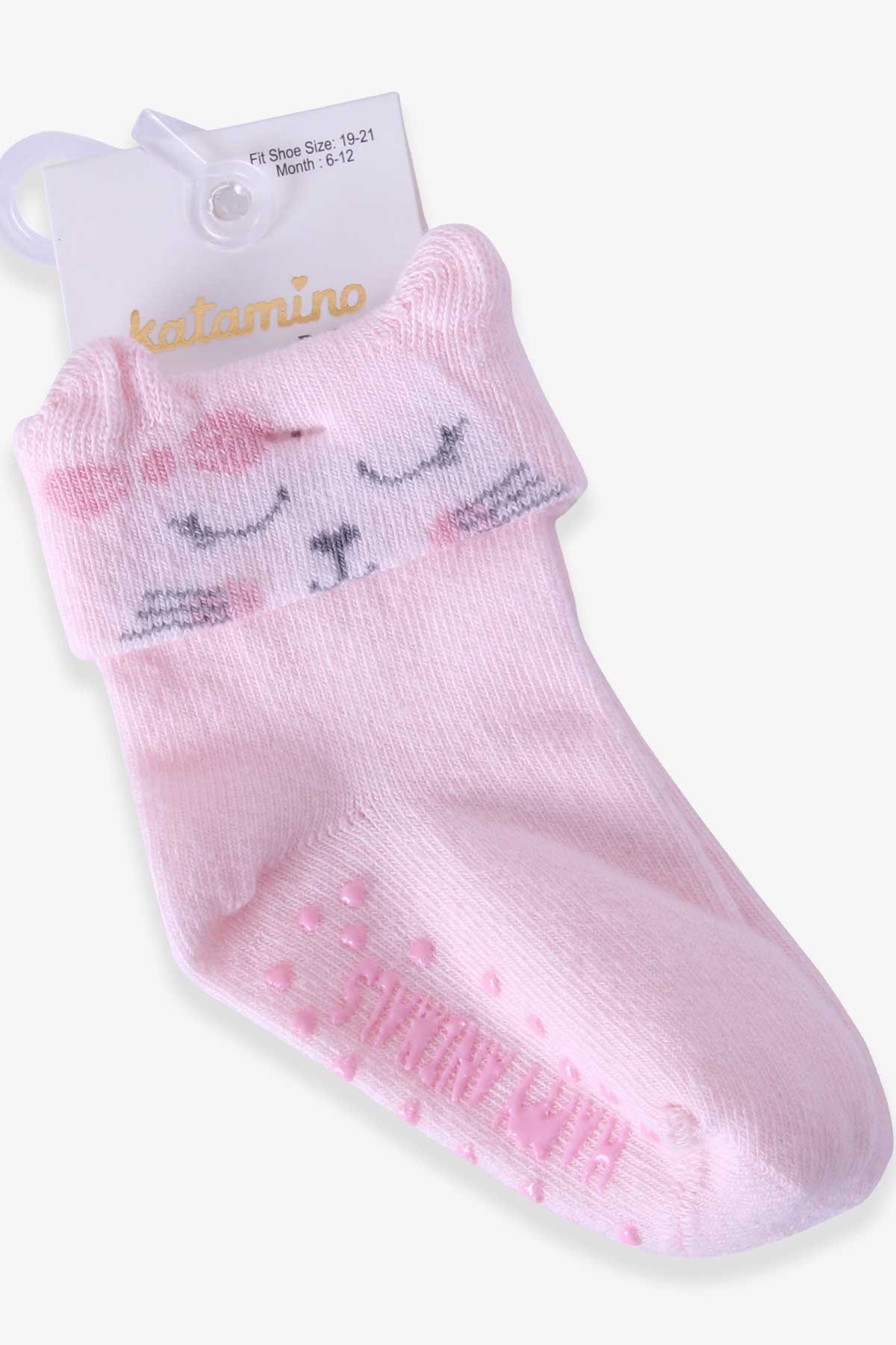 Kız Bebek Soket Çorap Abs li Hayvancık Desenli Pudra 1.5 Yaş - Bebek ve  Çocuk Çorapları | Breeze