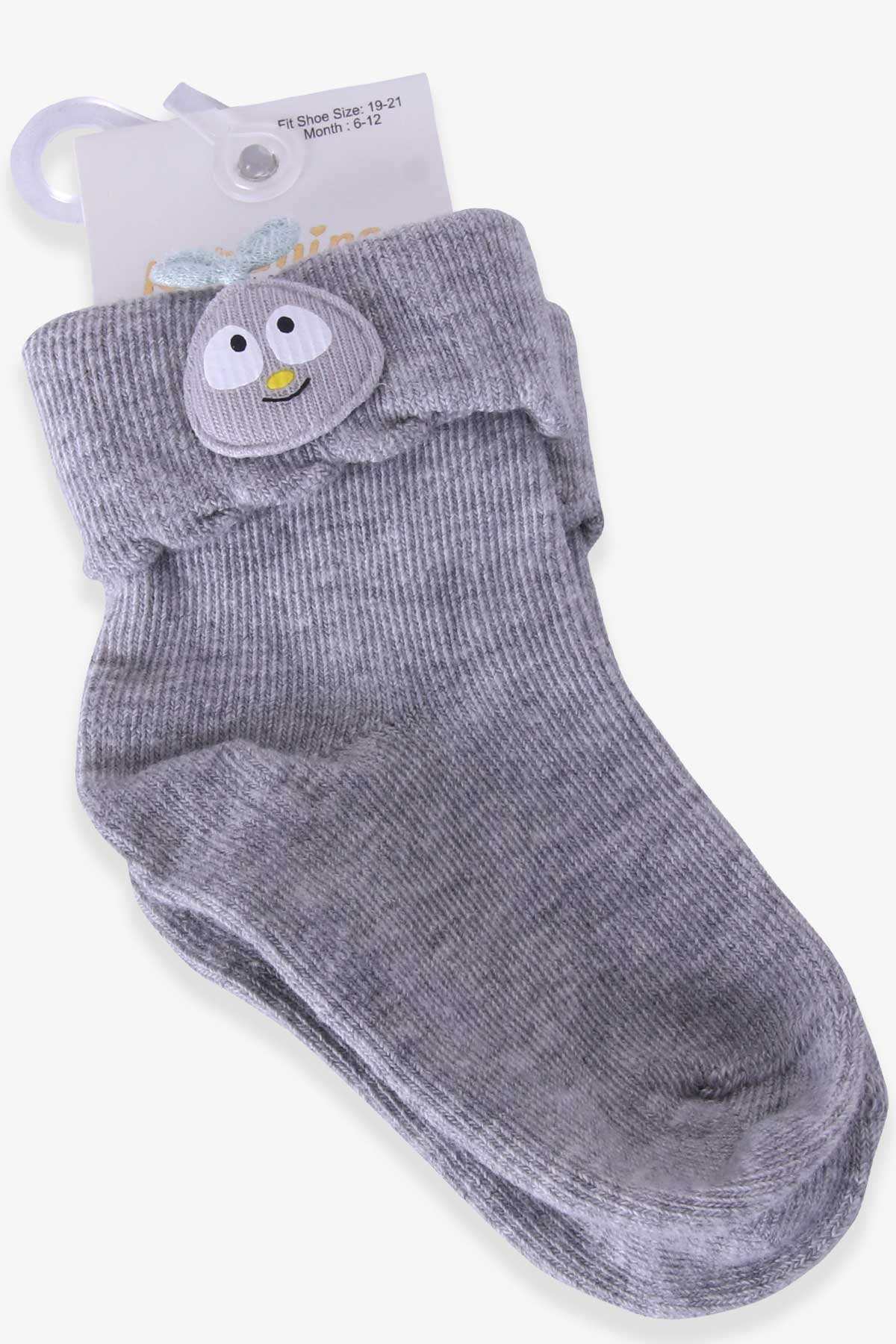 Kız Bebek Soket Çorap Elma Aksesuarlı Gri 6 Ay-1.5 Yaş - Bebek ve Çocuk  Çorapları | Breeze
