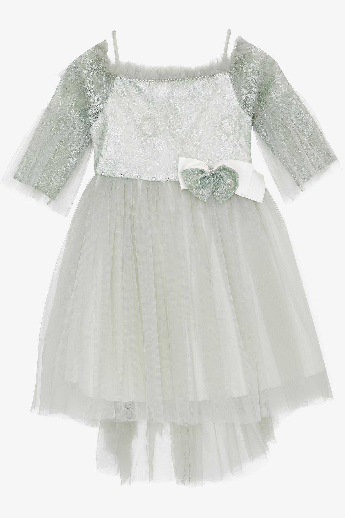 Kız Çocuk Abiye Elbise Tüllü Aksesuarlı Mint Yeşili 10-12 Yaş - Yazlık  Elbiseler | Breeze