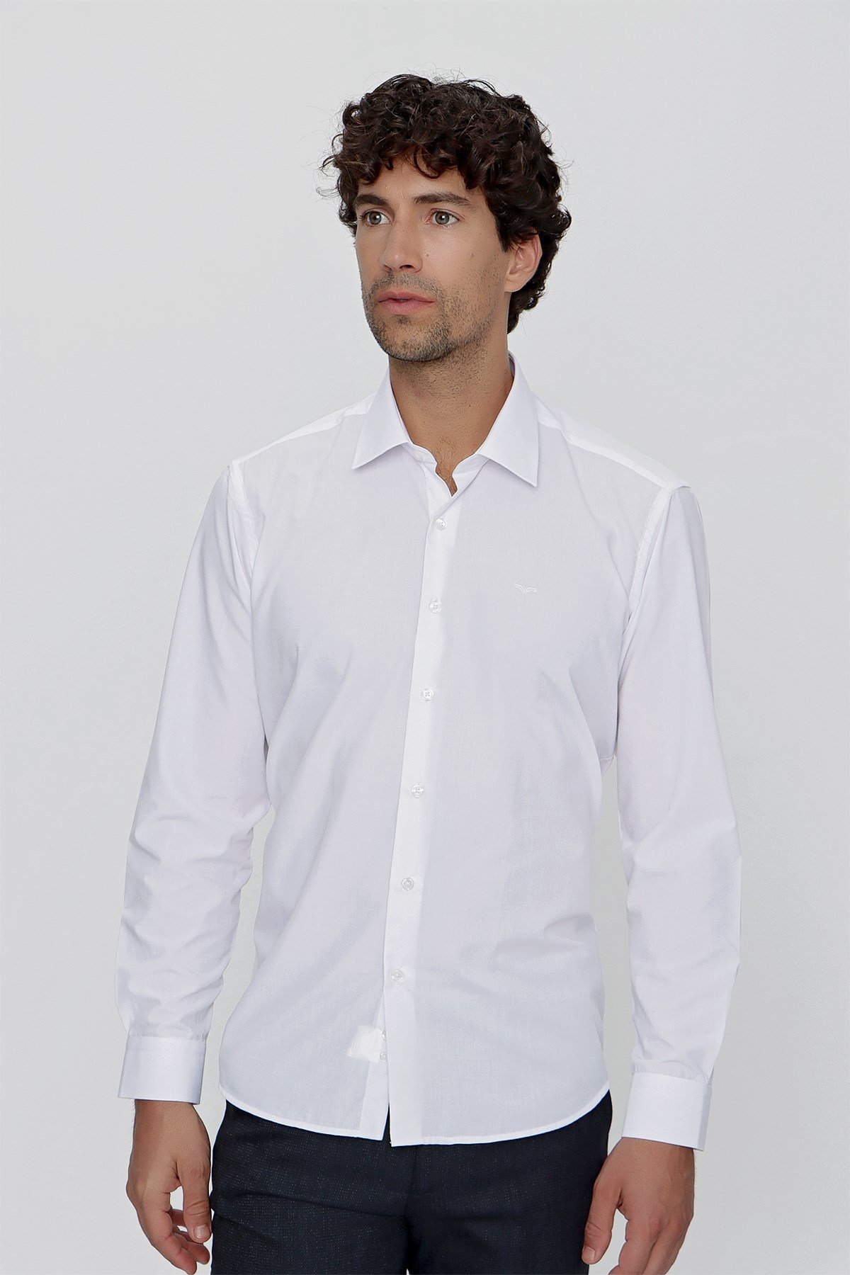 Morven Erkek Beyaz Basic Cepsiz Regular Fit Rahat Kesim Gömlek - Morven