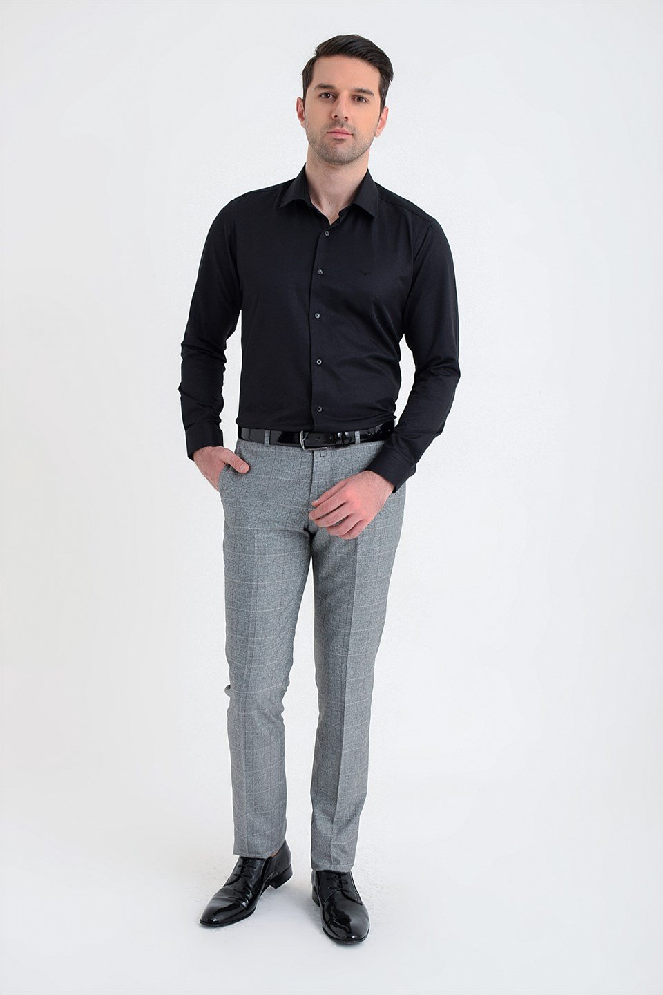  Morven Erkek Gri Slim Fit Yan Cep Kumaş Pantolon