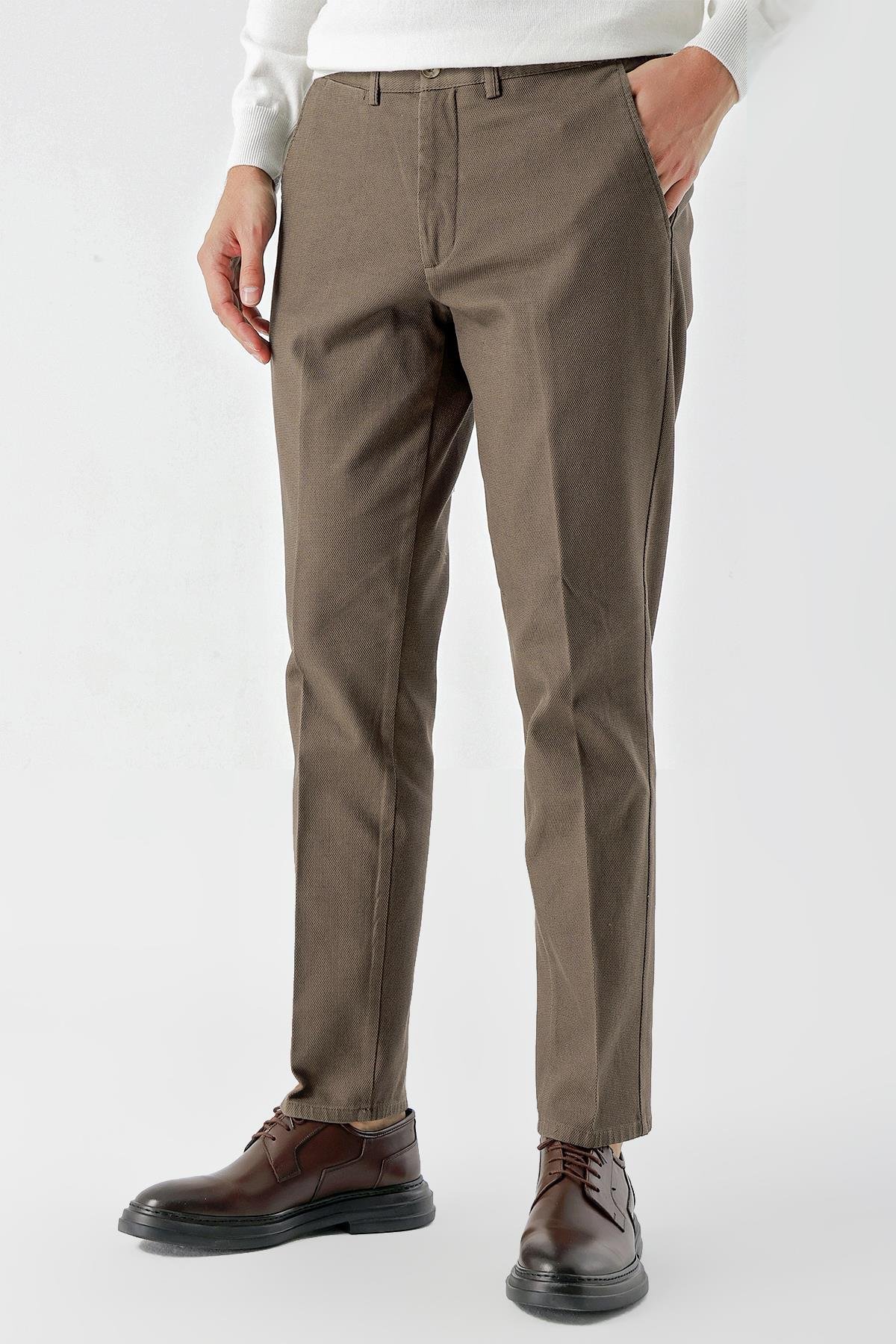 Morven Erkek Haki Pamuk Yan Cep Dynamic Fit Chino Pantolon