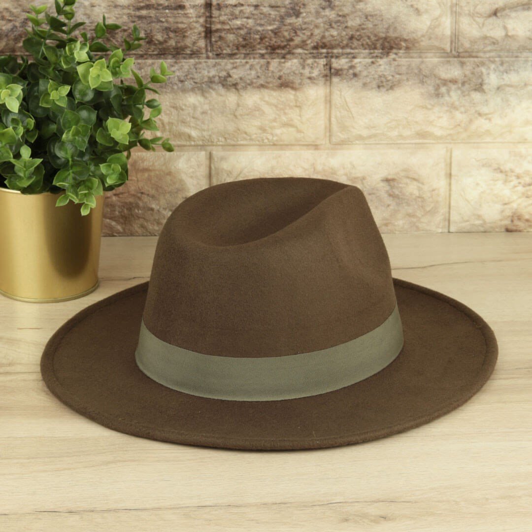 Kışlık Haki Panama Fötr Erkek Şapka