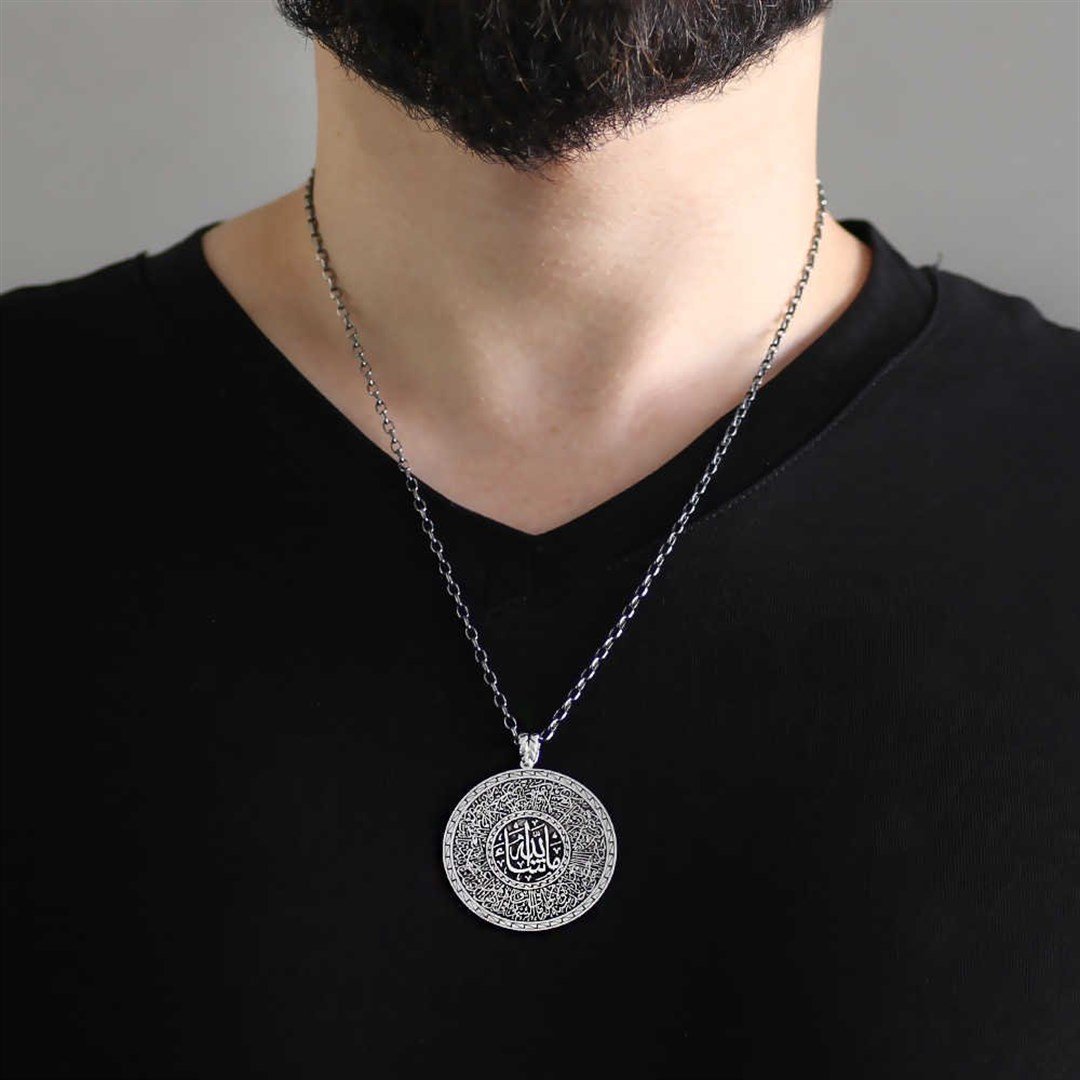Madalyon Tasarım Kişiye Özel İsim Yazılı 925 Ayar Gümüş Kolye