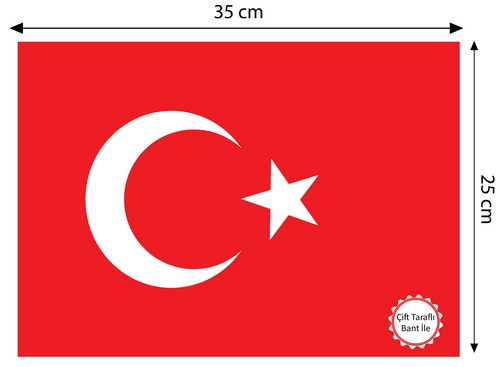 KBK Market Büyük Türk Bayrağı Kağıt 25*35 Cm 10'lu