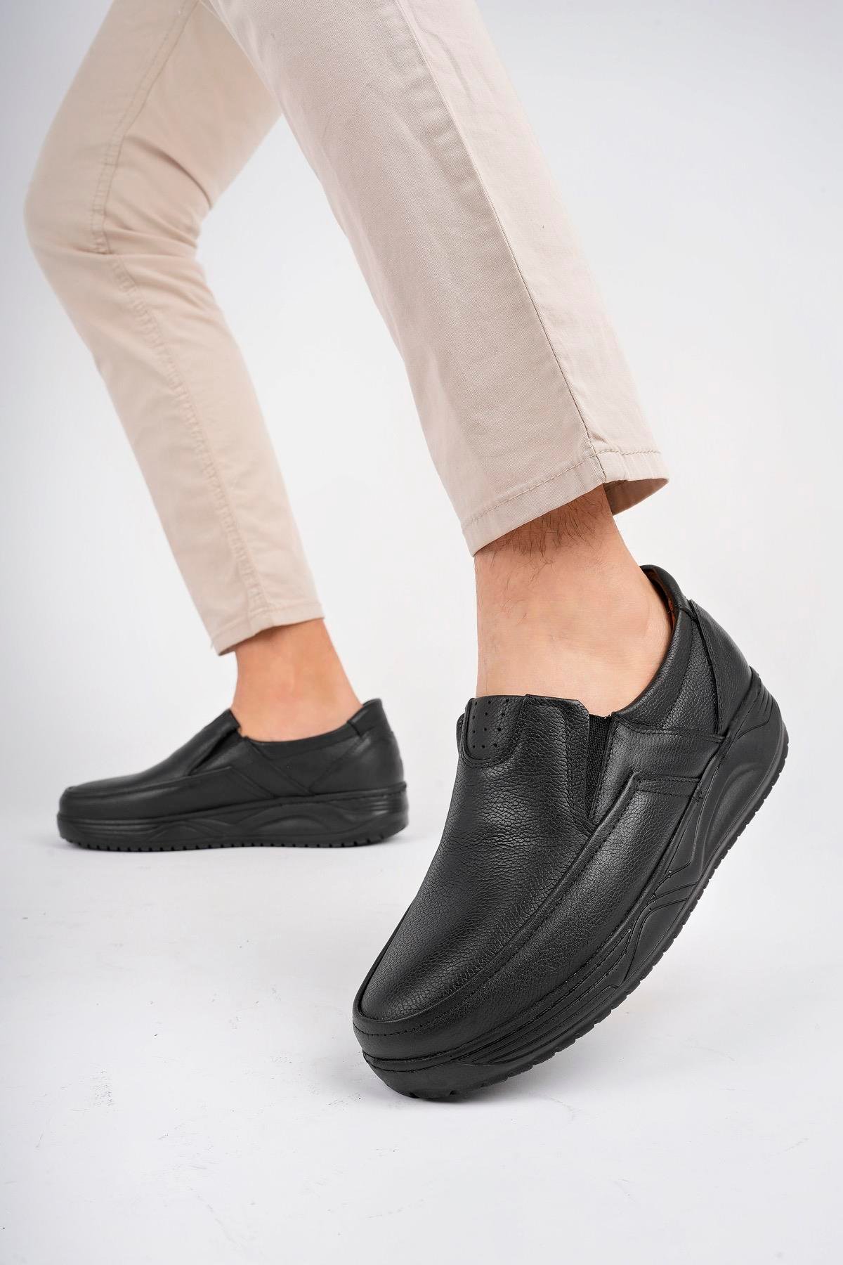 Hakiki Deri Siyah Erkek Yürüyüş Ayakkabısı-Casual Ayakkabı MRD15-0426