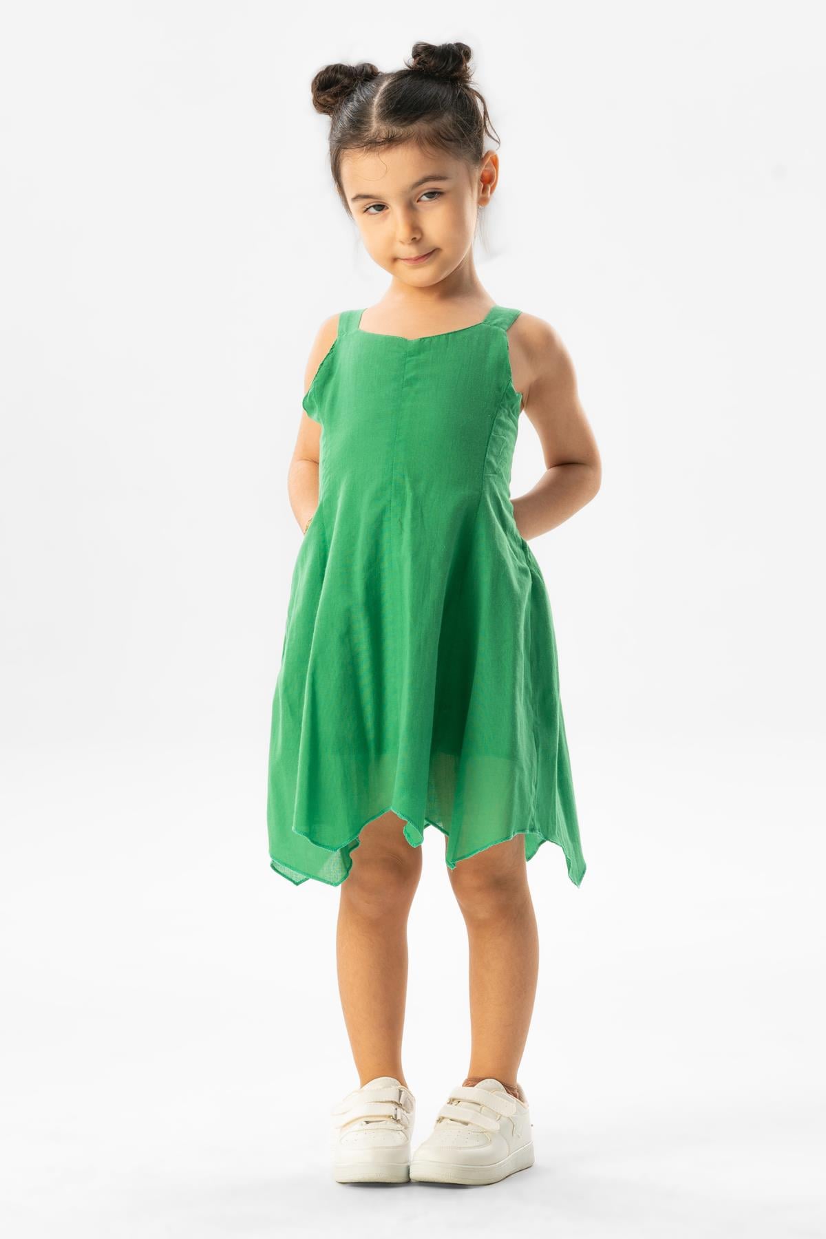 Strappy Voile Emel Child Dress Mint Green | silemoda.com