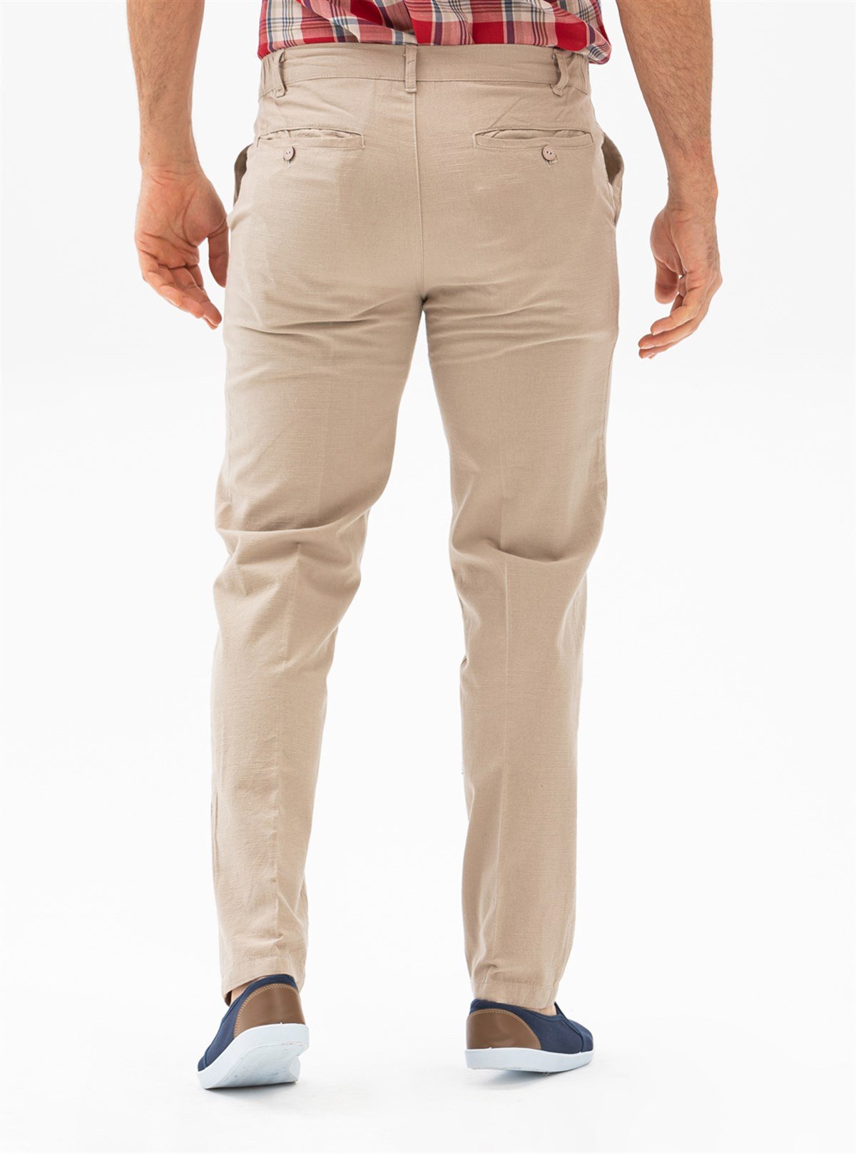 Erkek Keten Pantolon Camel silemoda