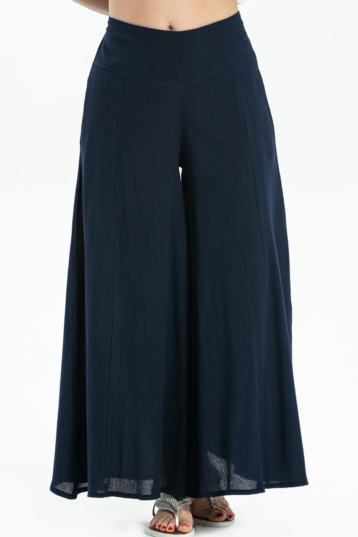 Dark blue wide outlet leg pants