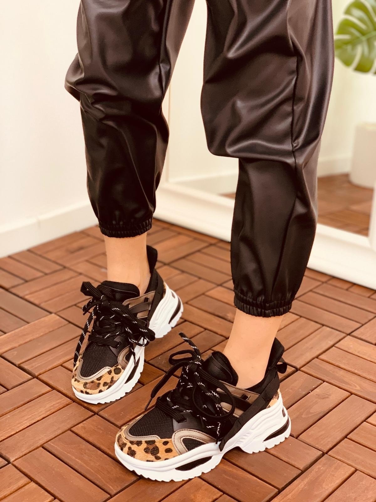 Tay Tüyü - Siyah (Sentello) Kadın Spor Ayakkabı Sneakers l Erva'nın Butiği