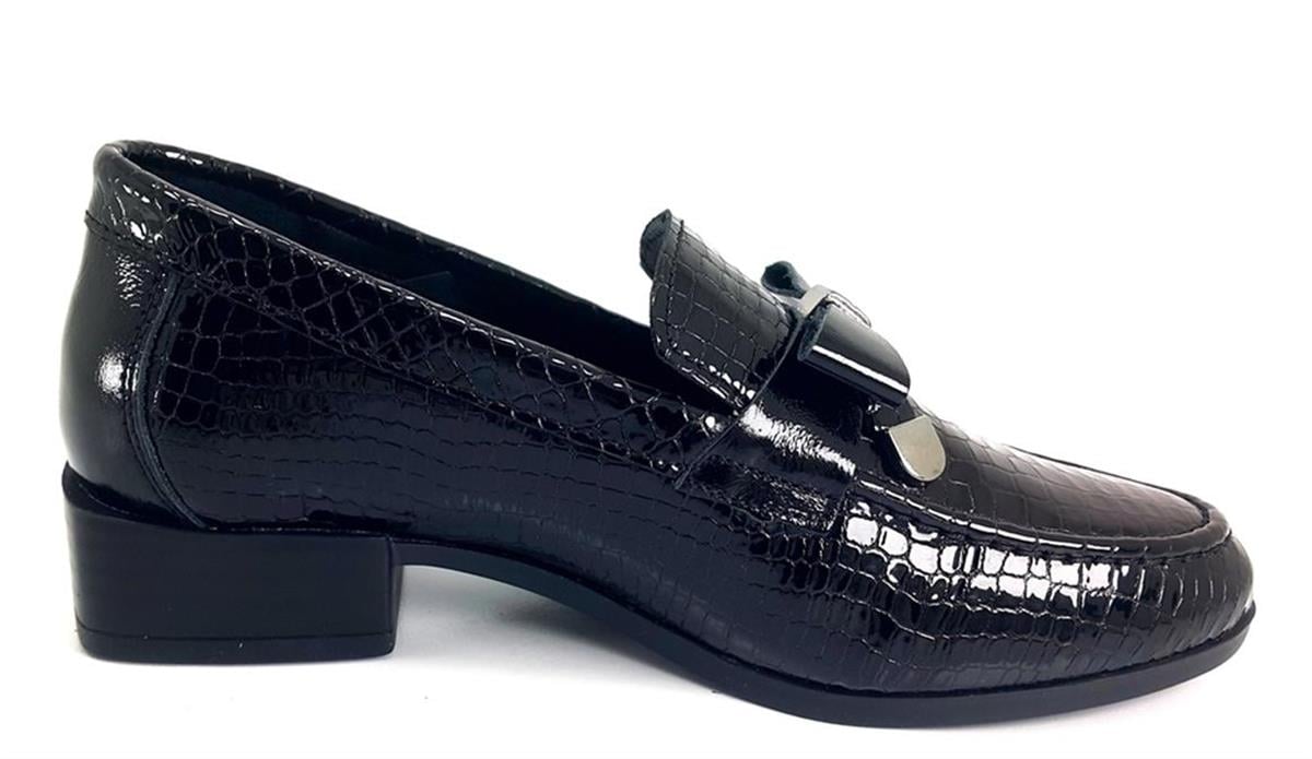 Mammamia 3700 Hakiki Deri Günlük Kadın Ayakkabı-Siyah Rugan-Siyah-Sistem  Ayakkabı Online