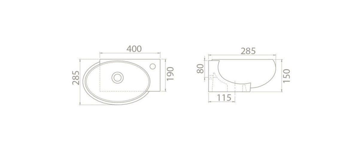 Cerastyle Mini Köşe Lavabo 28 cm CB014E02U003Y01102