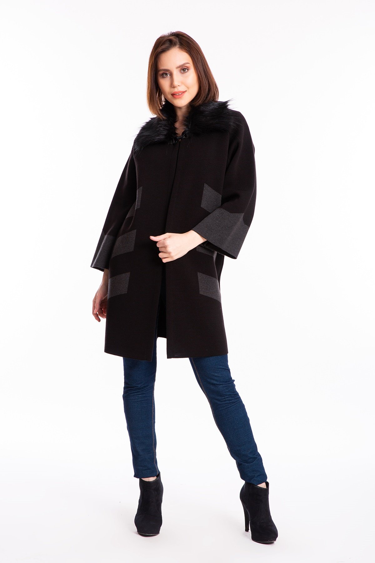 Buy Lipsy Black Longline Belted Faux Fur Coat from Next Luxembourg