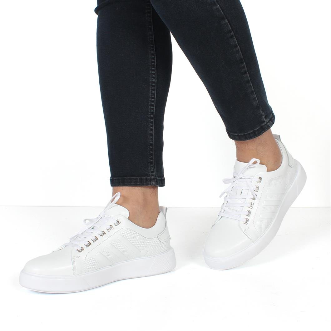 Beyaz Deri Ayakkabı Erkek Sneaker 642 1520-16522 | Celal Gültekin