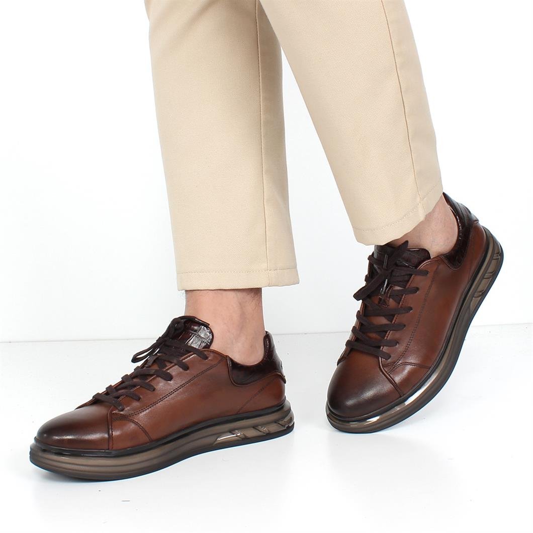 Kahverengi Deri Ayakkabı Erkek Sneaker 395 2848-16512 | Celal Gültekin
