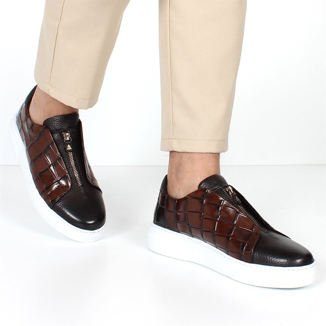 Kahverengi Deri Ayakkabı Erkek Sneaker 675 117-17225 | Celal Gültekin