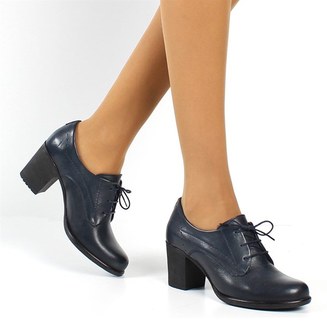 Navy blue store leather womens shoes