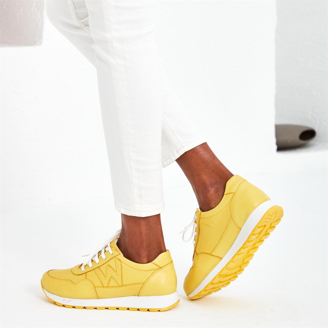 Sarı Bağcıklı Spor Model Kadın Deri Ayakkabı 102 27601-16524 | Celal  Gültekin