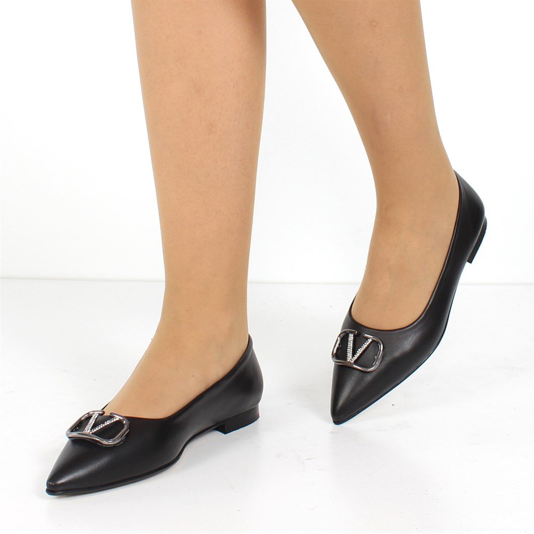 Siyah Deri Babet Ayakkabı Kadın 720 27410-1 | Celal Gültekin