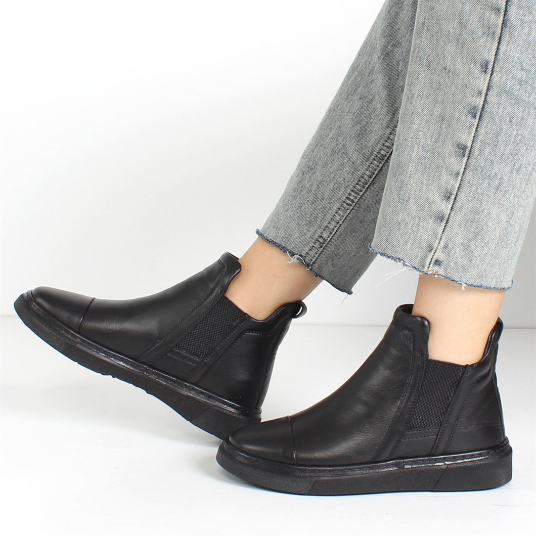 Women Leather Boots Black 723 28105-1 | Celal Gültekin