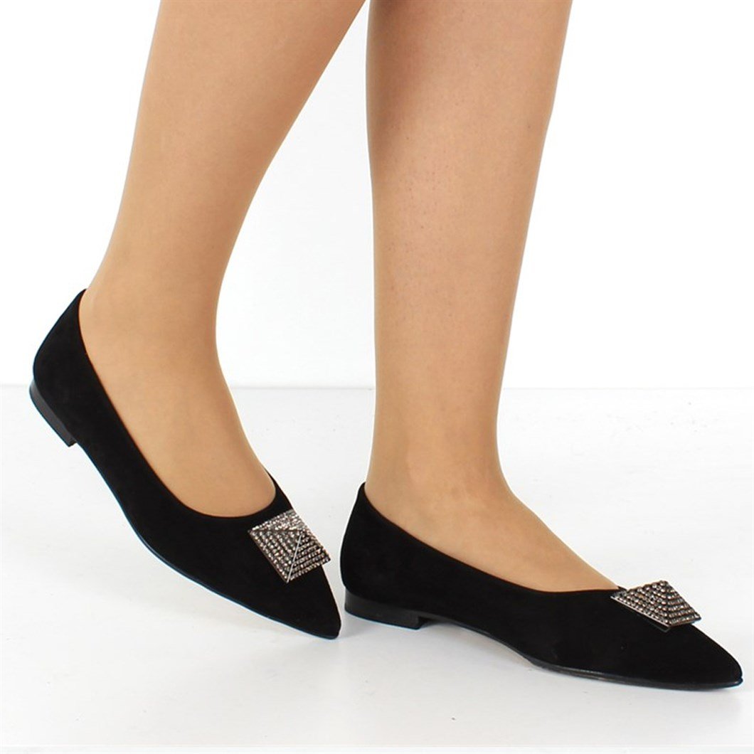 Women Leather Shoe Black Suede 720 27409-16641 | Celal Gültekin