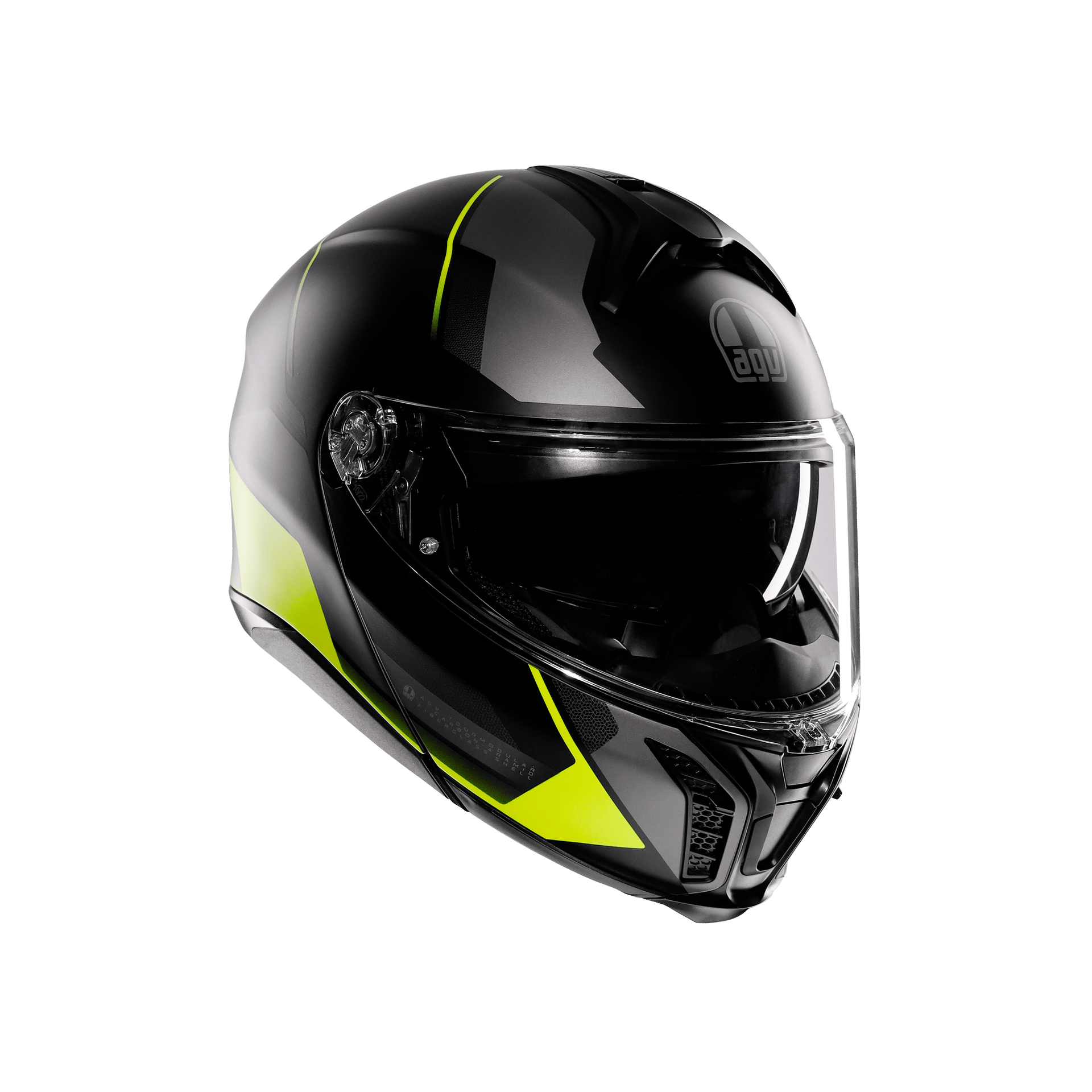 Agv Tourmodular MLT Perception Matt Blk Ylw Fluo Çene Açılır Kask