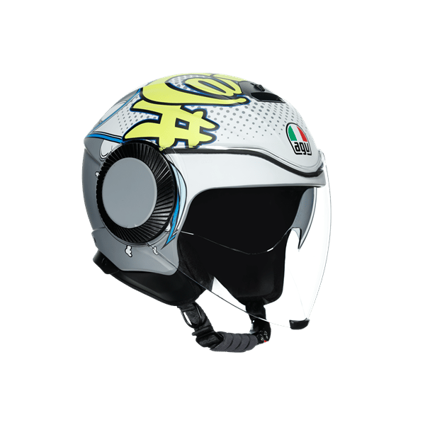 Agv Orbyt Multi Vibes Matt Grey Yellow Açık Kask