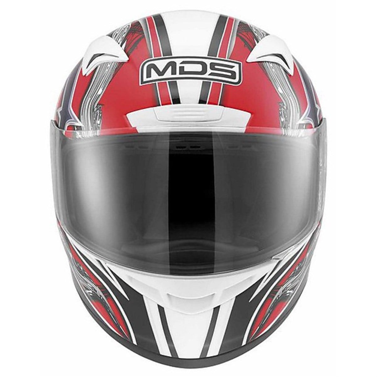 Mds M13 Brush White Red Kapalı Kask