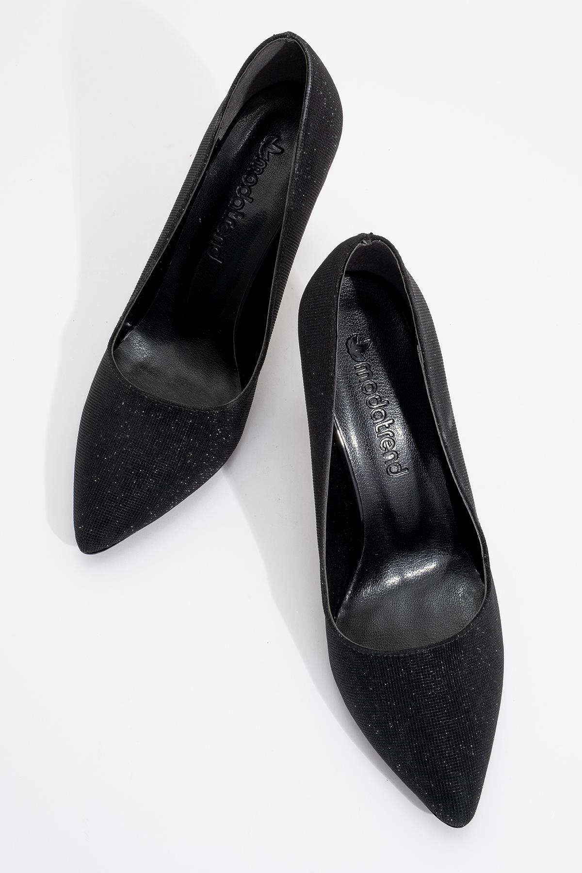 Sivri Burunlu Stiletto Ayakkabı SİYAH SİM