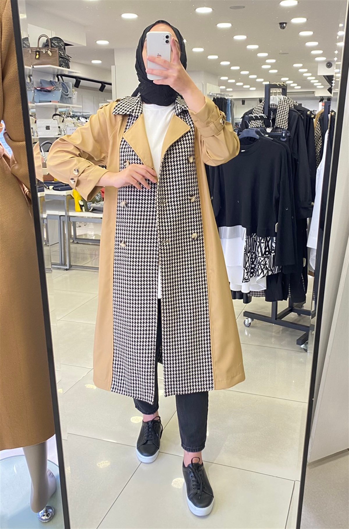 İkoll 25501 Kazayaği Kombinli Trenchcoat - Toprak Kap İKOLL