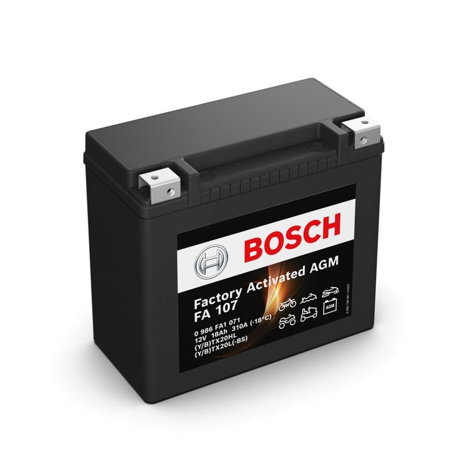 BOSCH 0986FA1071 BOSCH 12V 18 AH MOTOSİKLET AKÜSÜ AGM 310 A (EN