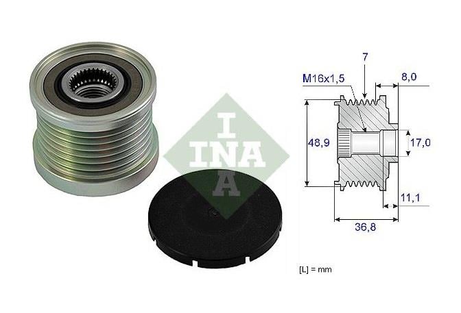 SNR GA75504 INA ALTERNATÖR KASNAK RULMANLI 7-KANAL DACIA-MAZDA
