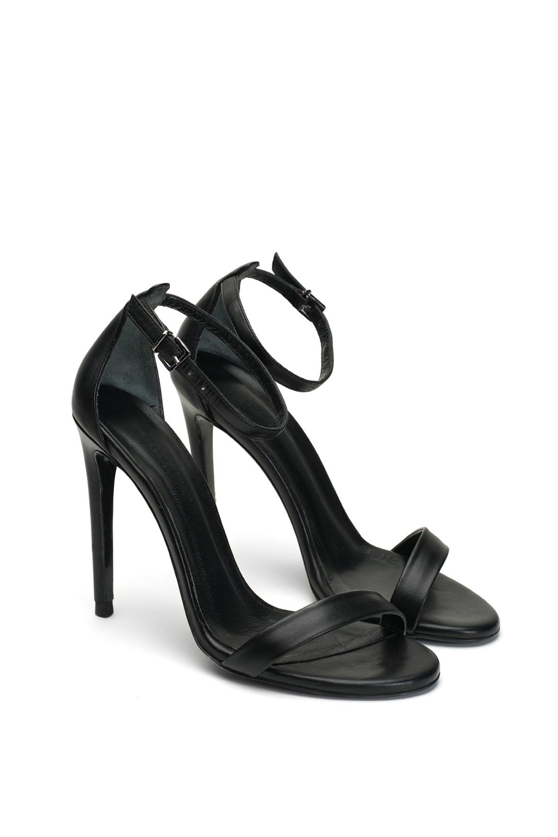 Elegant Mini Siyah Deri 10 Cm Topuklu Ayakkabı - Jabotter