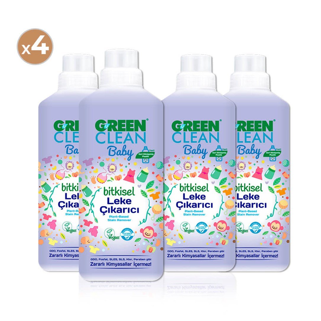 Green Clean Baby Bitkisel Leke Çıkarıcı (4'lü Paket) - Bitkisel Temizlik  Malzemeleri