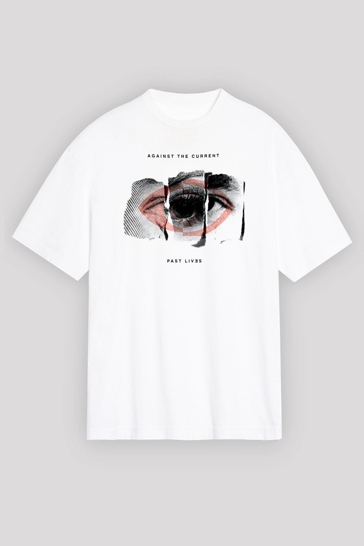 Against The Current Beyaz Unisex Oversize Tişört | Oversize Tişört Fabrikası