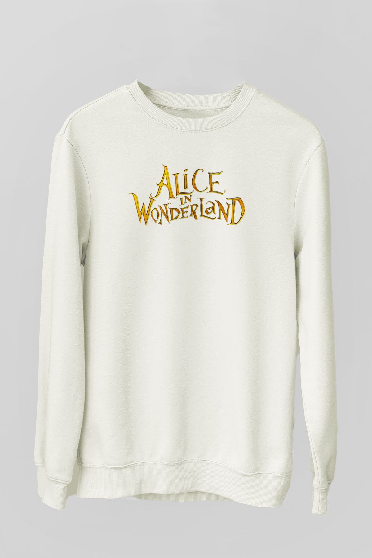 Alice in Wonderland Beyaz Unisex Sweatshirt