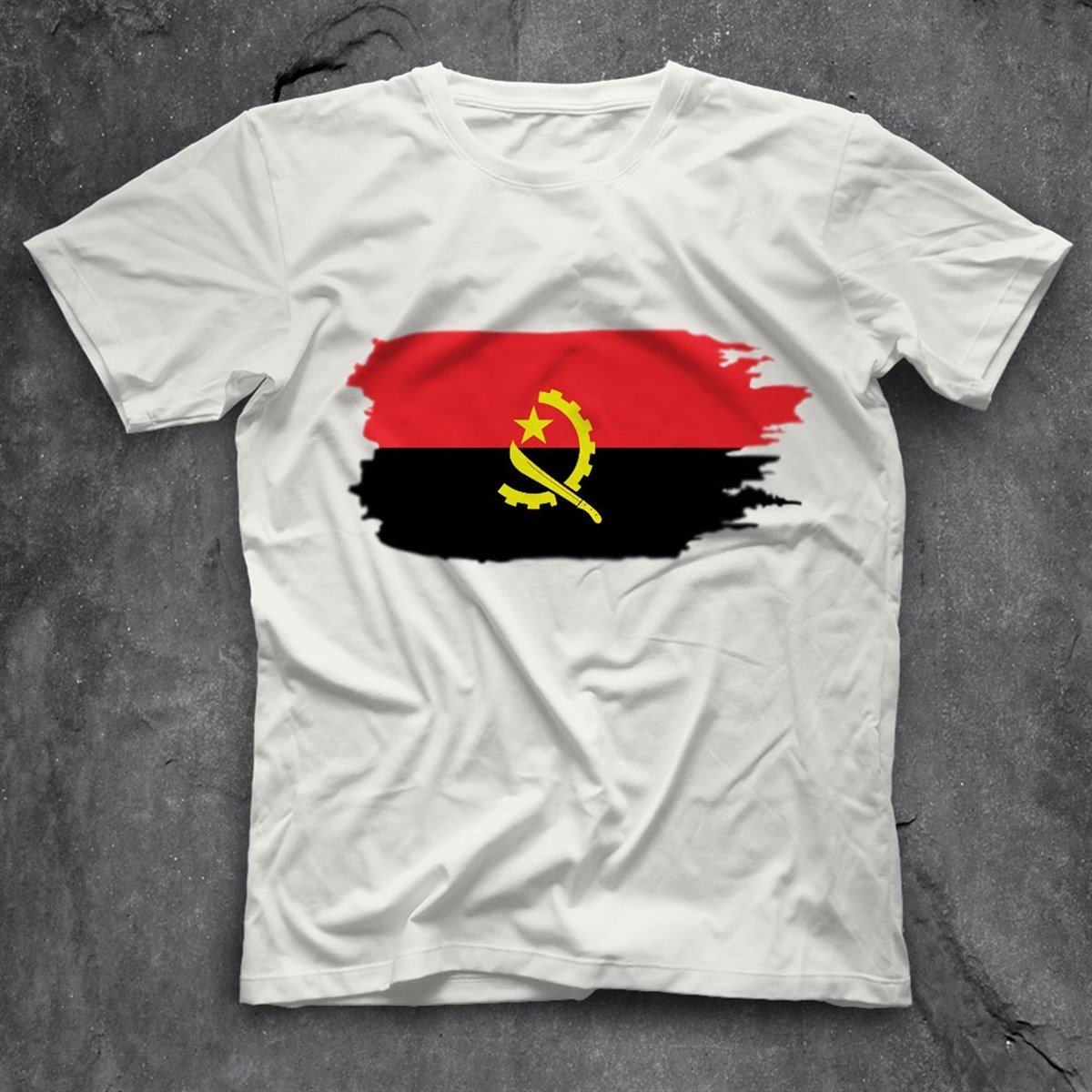 Angola Beyaz Unisex Tişört - T-Shirt | TisortFabrikasi